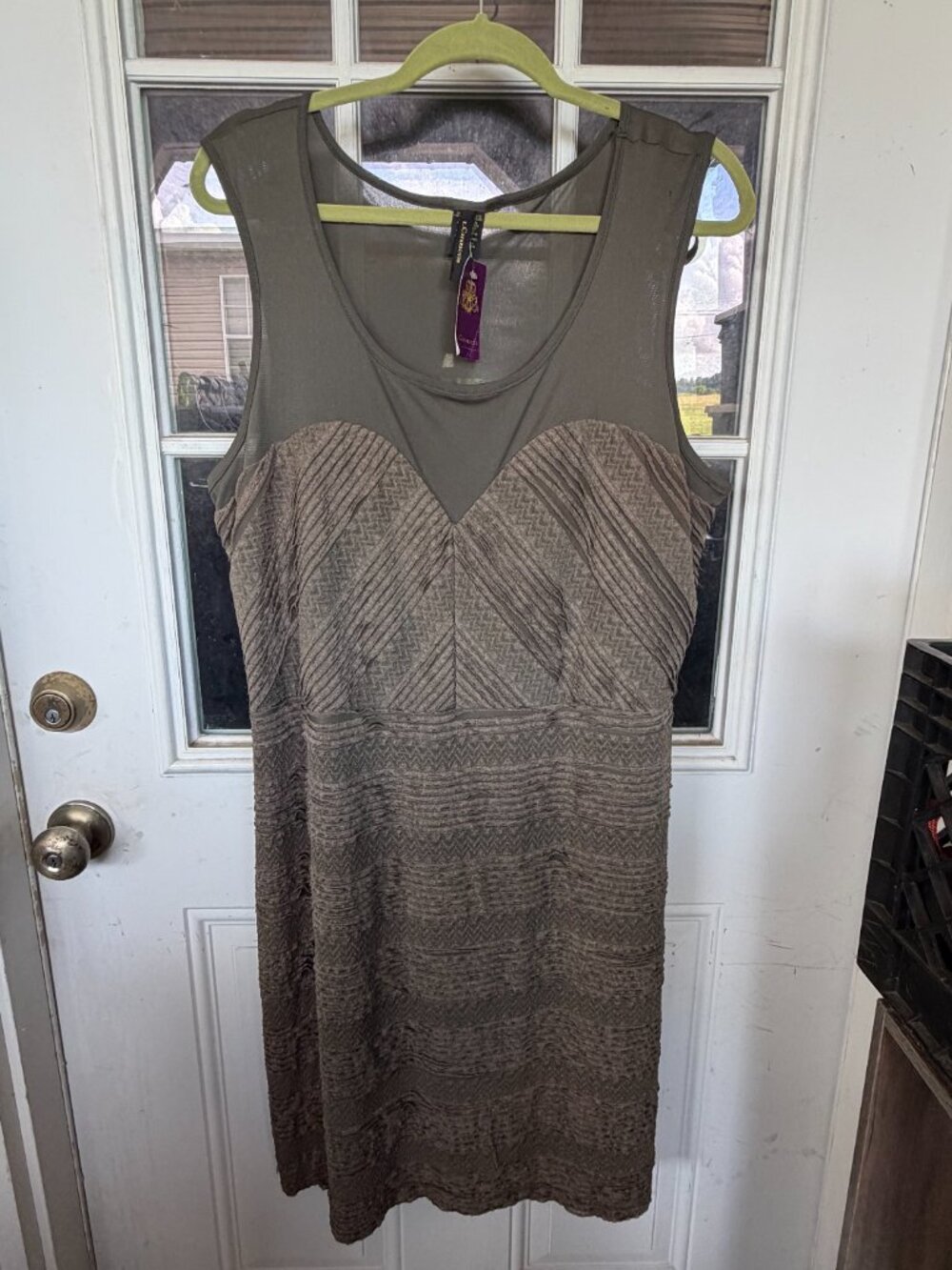olive stretch fitted dress